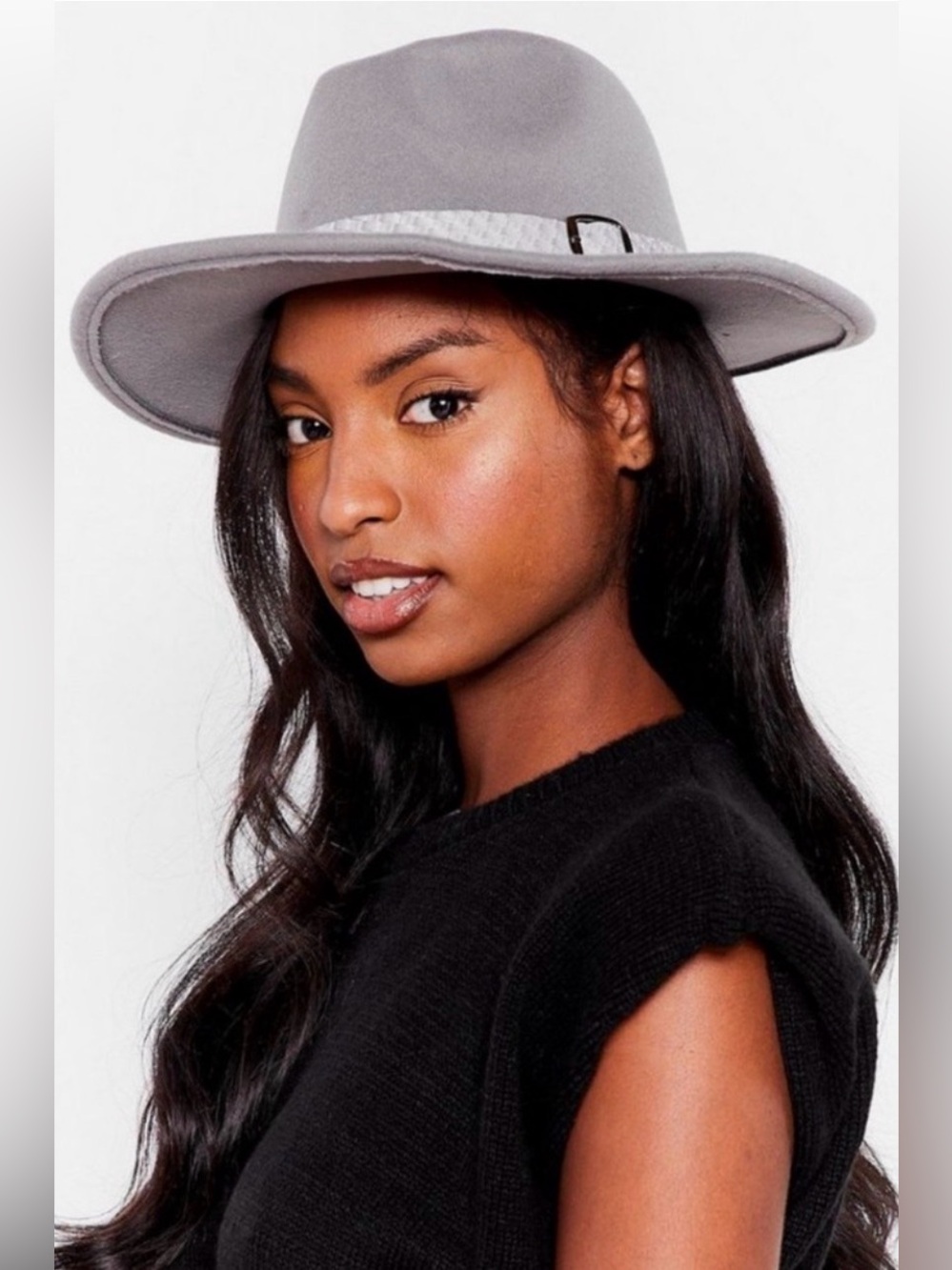 NWT Nasty Gal Faux Wool Gray Fedora Hat